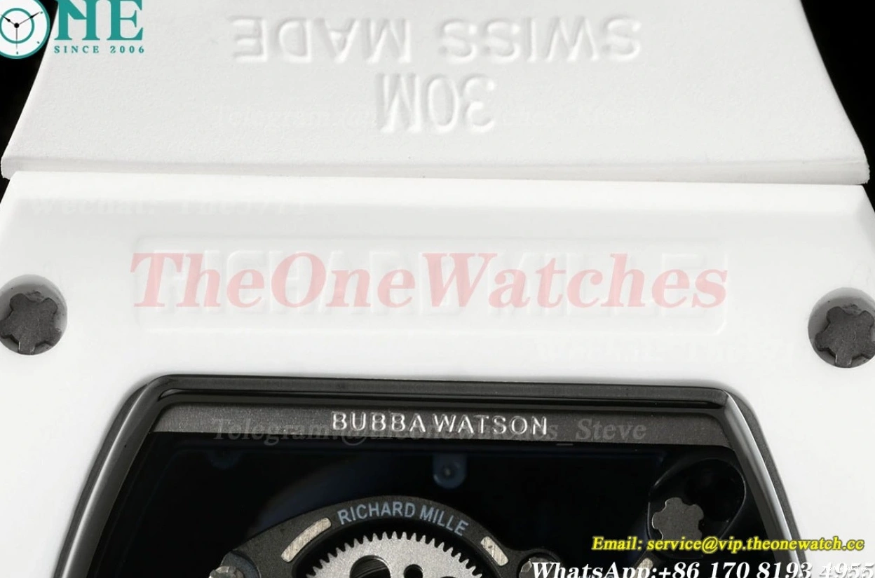 Strap Skeleton RM055 RMUL2 On Dial Blue T+F White Ceramic Rubber White 1225